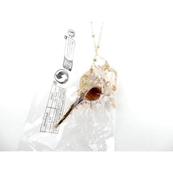 Fashion Jewelry Gold Chain Necklace With Natural Shell Pendant - Picture 5 of 7